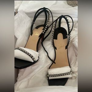 BRAND NEW authentic Christian Louboutin So Me 100 Spiked Heels Black Size 36.5
